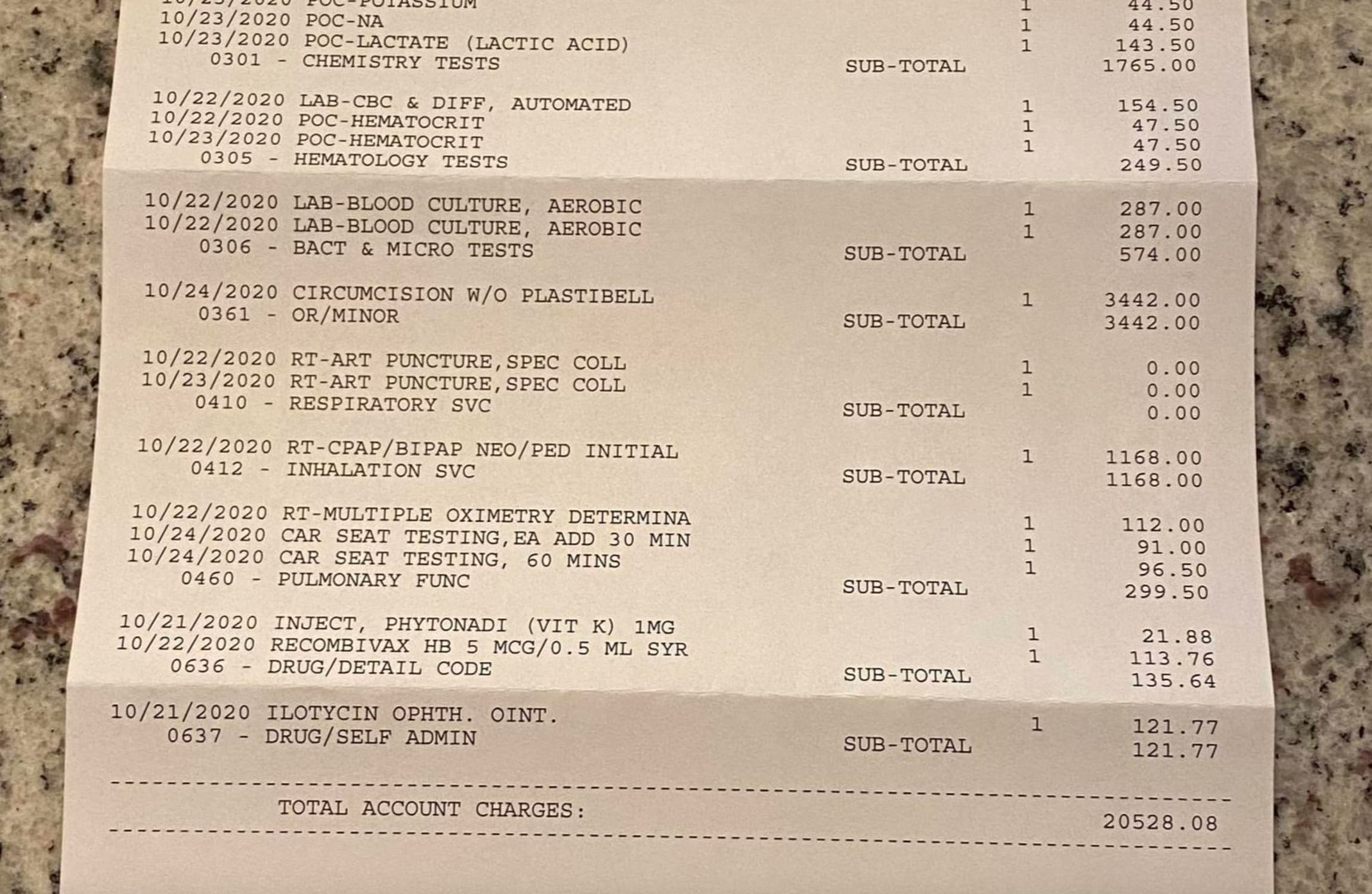 document - 10232020 PocNa 10232020 PocLactate Lactic Acid 0301 Chemistry Tests 10222020 LabCbc & Diff, Automated 10222020 PocHematocrit 10232020 PocHematocrit 0305 Hematology Tests 10222020 LabBlood Culture, Aerobic 10222020 LabBlood Culture, Aerobic 0306